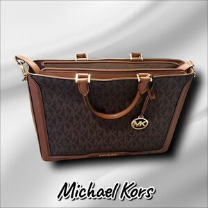 Michael Kors Jet Set Signature Tote Bag – Brown/Acorn – Preowned